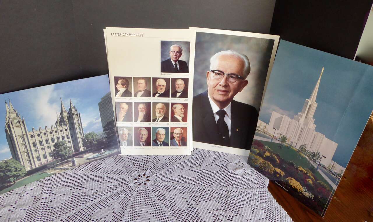 Assorted LDS Photos With The Salt Lake, The Jordan River Temples, Photos Of Past LDS Prophets