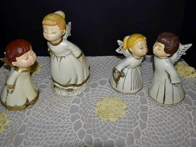 Antique / Vintage Kissing Angels For Christmas Or Year Round Decor