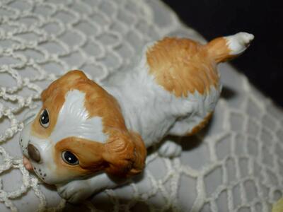 Very Sweet Collectible Vintage Home Interiors / Homco Porcelain Spaniel / Shih tzu Puppy Dog Figurine