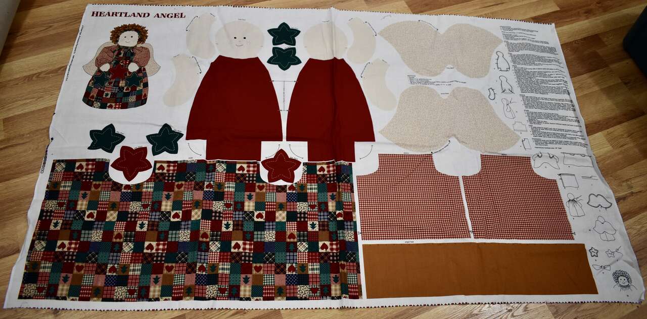 Heartland Angel Christmas Fabric Panel That Makes A Really Sweet 16 Inch Christmas Doll