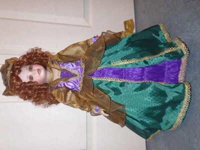 Very Beautiful 23 Inches Tall Marie Osmond Rachelle Masquerade Porcelain Doll With Stand And Papers- Very Collectible