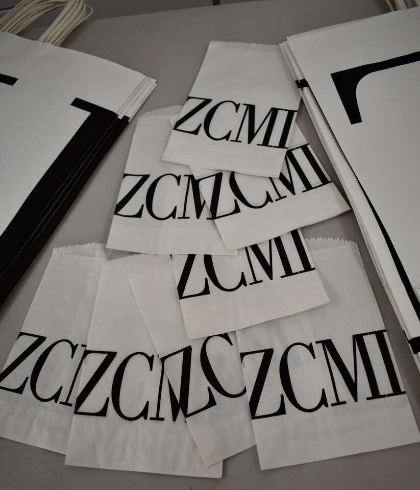 Lot of 10 NEW Large ZCMI Paper Sacks And 12 Smaller Sacks Americas First Department Store