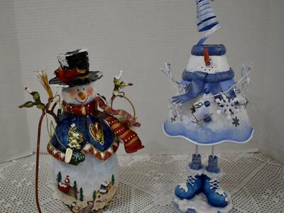 Two Really Fun Separate And Different Snowmen For Fun Holiday / Christmas Decor