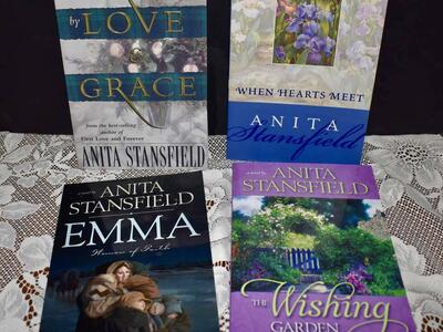 3 Great Paperback Novels By Anita Stansfield - Emma - Woman Of Faith, The Wishing Garden, When Hearts Meet