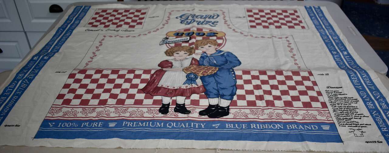Very Fun Grand Prize Premium Quality Blue Ribbon Brand Saying On A Cotton Apron - For Adults To Make / Sew
