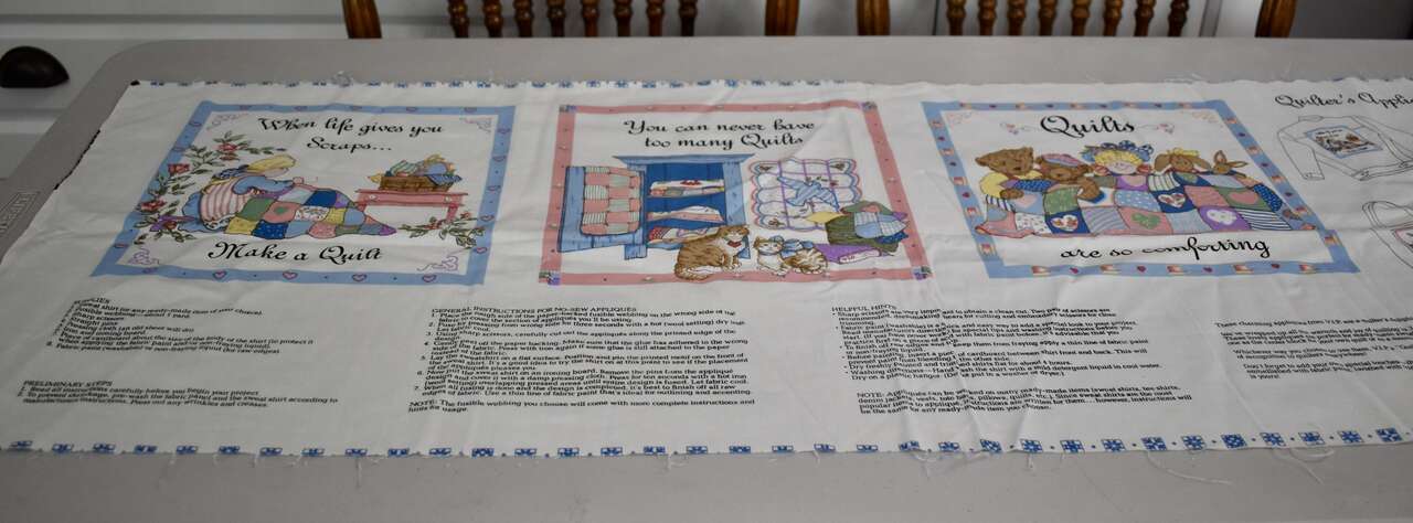 QUILTERS APPLIQUES COTTON FABRIC PANEL FOR PILLOWS, SHIRTS, JACKETS, BAGS AND MORE