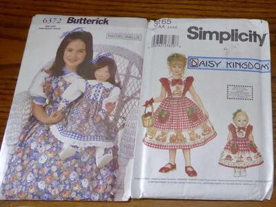 2 Sewing Patterns For Making Stuffed Fabric Doll- Cabbage Patch Daisy Kingdom Doll Clothes Little Girl Dresses