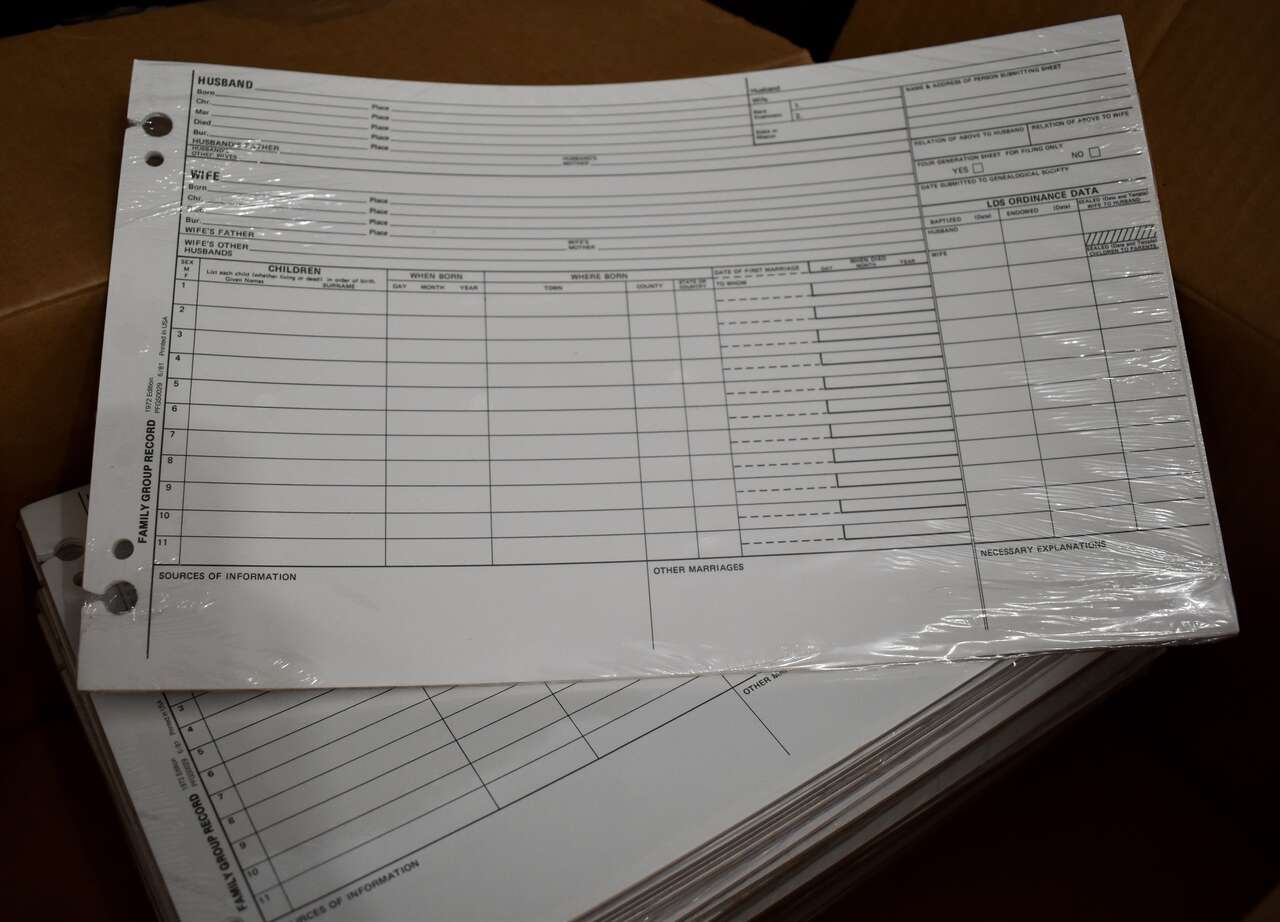 Vintage New 33 Packets Sealed In Plastic With 25 Sheets To Each LDS Packet Family Group Record Paper Sheets