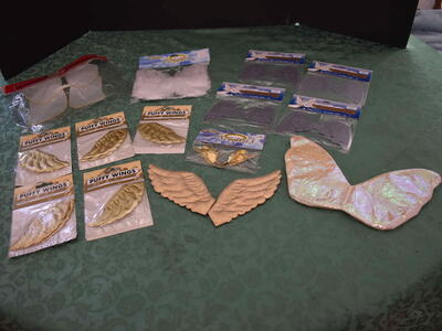 Several Beautiful Smaller Angel Wings For Dolls And Tree Top Angels In Different Sizes And Colors Even Tin Ones