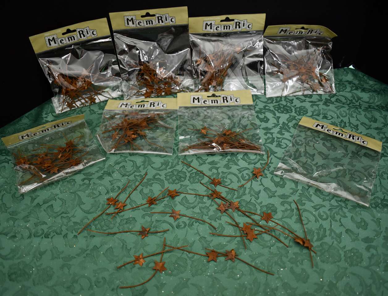 7 Bags Of New Copper Colored Wire Star Pics For Angel Dolls, Wreaths, Christmas Decor, Steam Punk Crafts And More