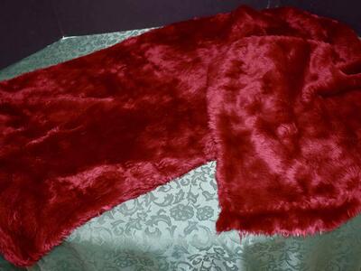 Burgundy / Red Faux Fur Fabric For Making Santa Doll Clothes And More…It Measures... 20 Inches X 67 Inches