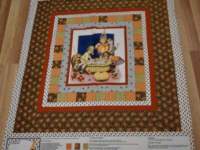 Really Cute Halloween Cotton Fabric Panel For Baby Quilt Or Larger, Lap Quilt Or Wall Hanging OR Table Topper