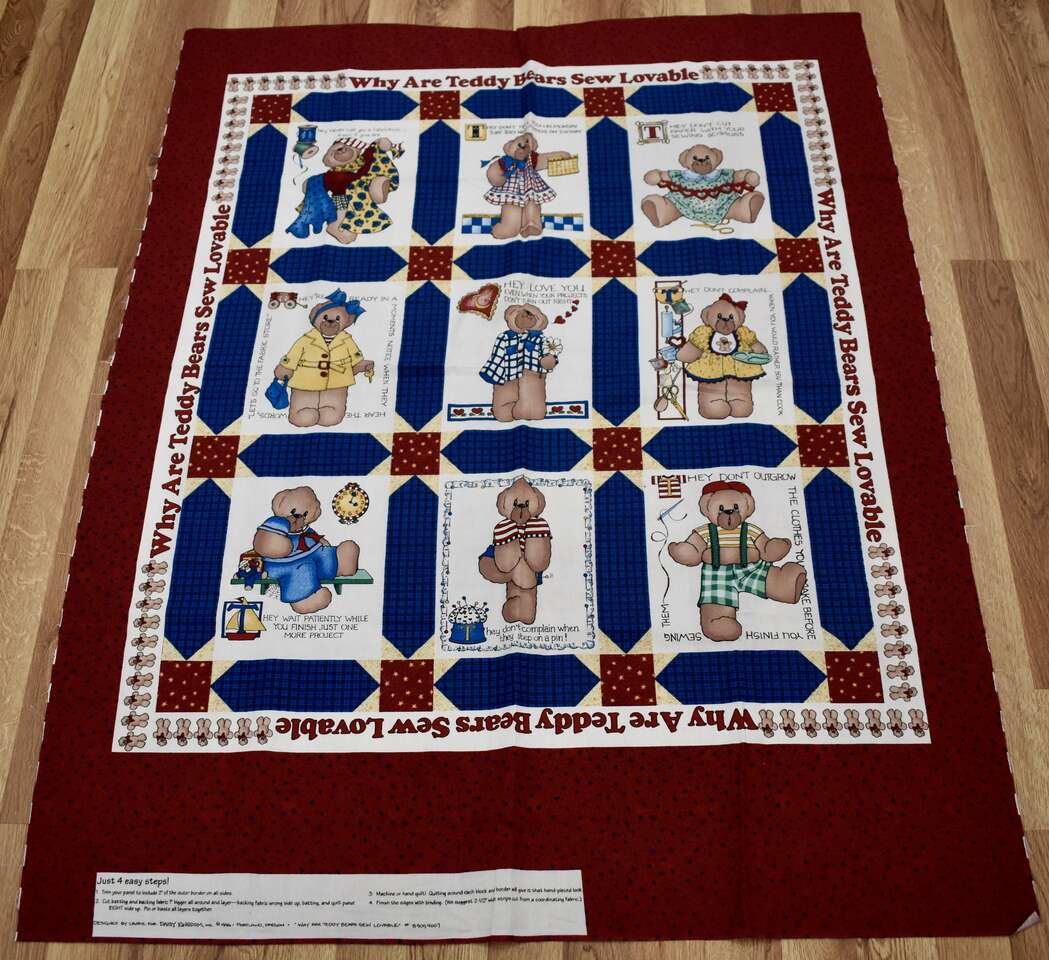 Really Cute Bears Cotton Fabric Quilt Fabric For Baby Quilt Or Larger, Lap Quilt Or Wall Hanging