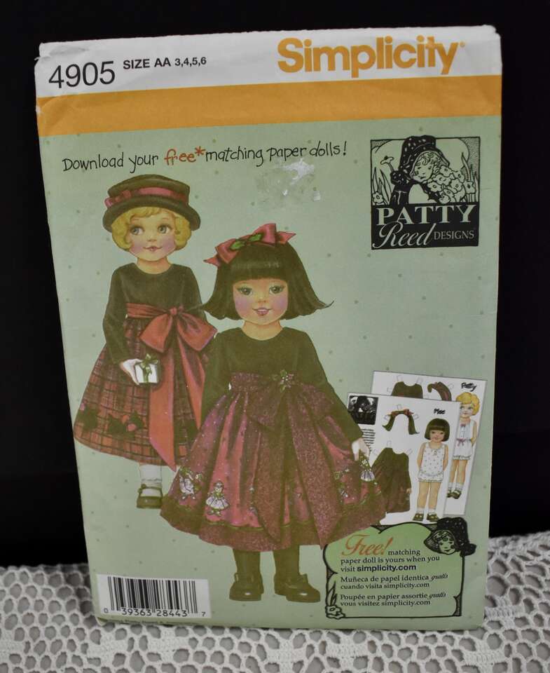 Beautiful Simplicity Patty Reed Designs Little Girls Dress Pattern For Sizes- 3 - 6