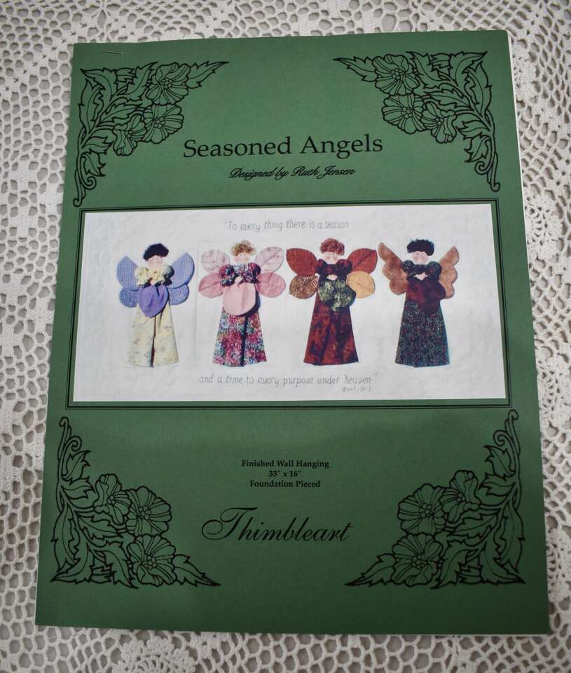 VERY SWEET SEASONED ANGELS QUILT WALL HANGING / TABLE RUNNER PATTERN BOOKLET BY THIMBLEART