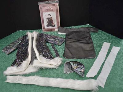 Unfinished Santa Claus / Victorian Father Christmas Doll Outfit with a Coat / Robe And Underdress With A Hat