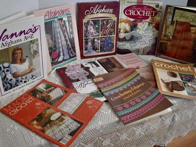 Several Really Great Vintage Crochet / Craft Books Filled With So Many Wonderful Patterns And Ideas