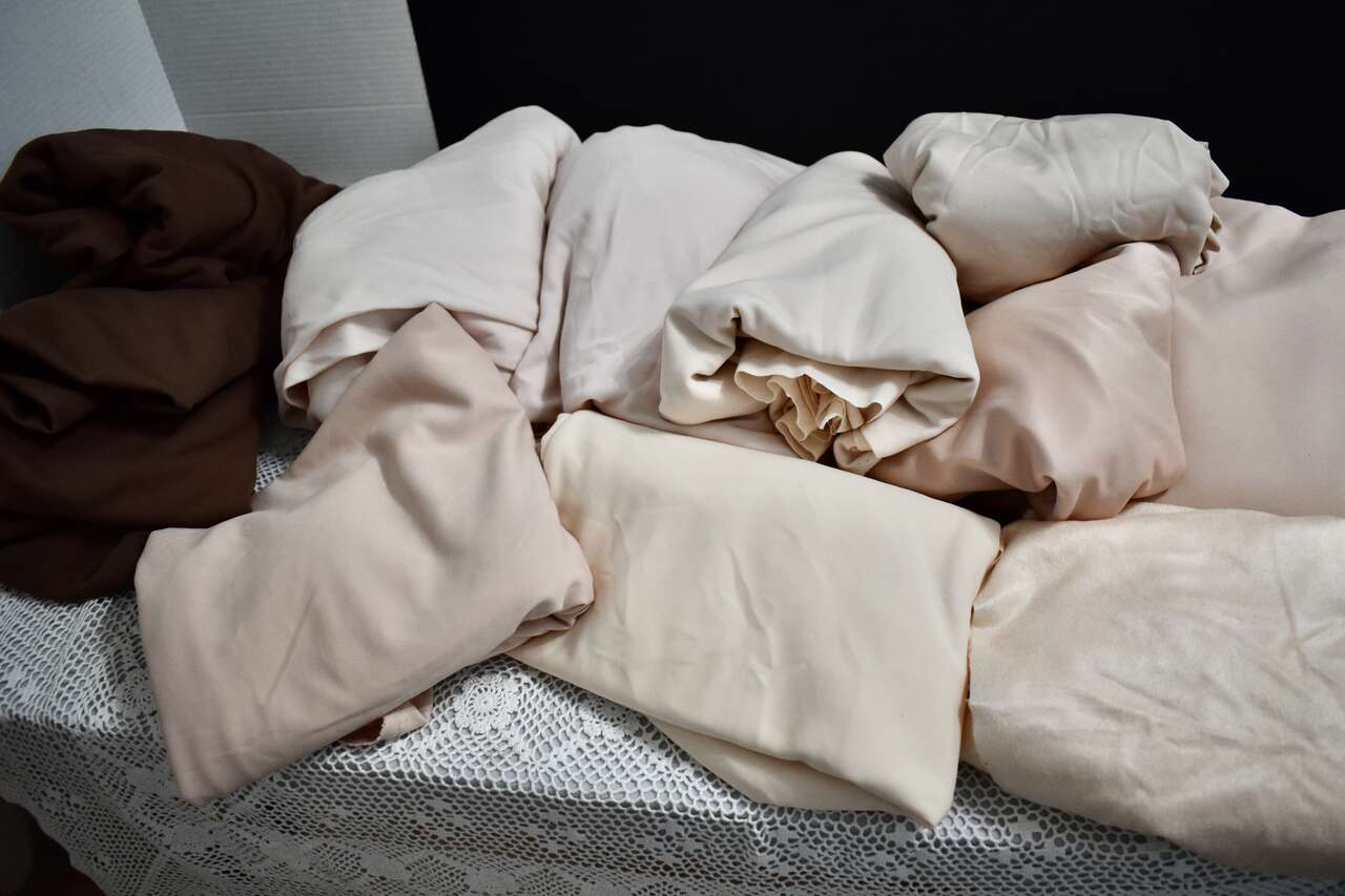 Several Colors And Yards Of Vintage Flesh Colored Fabric / Cloth For Making / Sculpting Dolls Like Cabbage Patch Dolls And More
