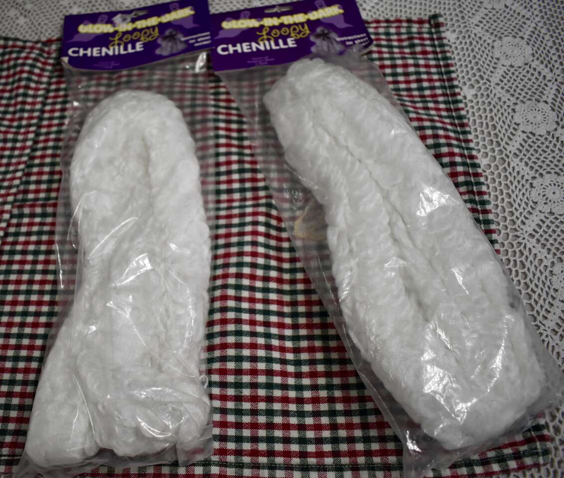 Two Packages Of New Vintage Glow In The Dark Loopy Chenille For Fun Halloween Crafts And More