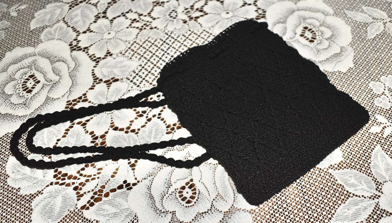 New Child’s Small Black Back Pack Type Purse With Straps To Use For Back Straps OR Handles