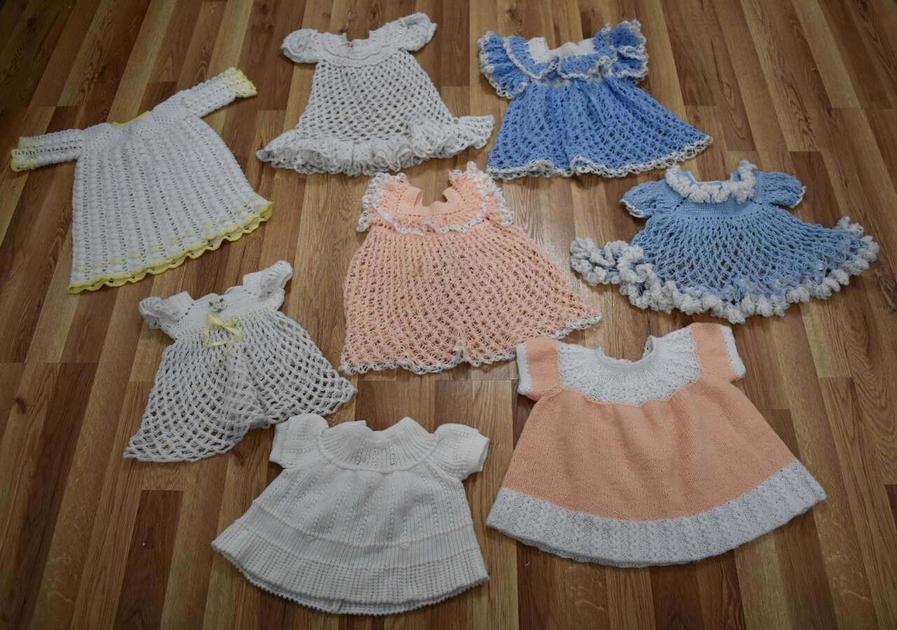 Really Very Beautiful  Vintage Crochet / Knit Dresses  For Babies Or Dolls-