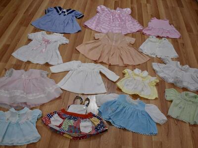 Several Vintage Baby / Toddler Dresses Or Outfits From Sizes- Newborn To 24 Months