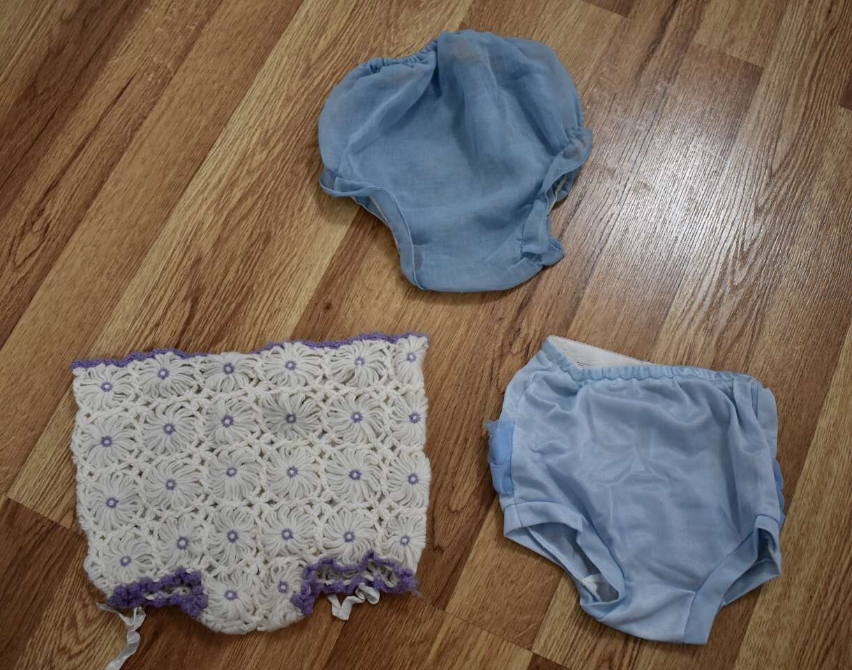 Three Separate Antique And Vintage Baby Fabric Diaper Cover-up Undies