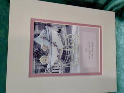 VERY SWEET MATTED Art Print With BABIES IN A BUGGY- For A Childs Room