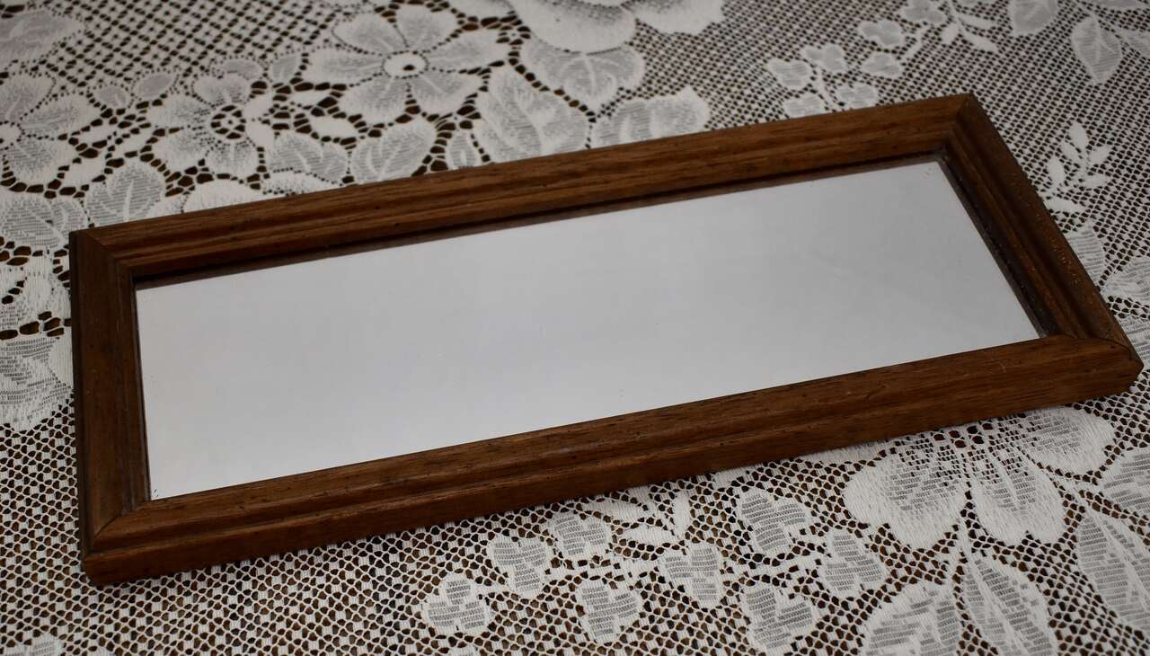 Vintage From Home Interiors Small Wooden Wall Mirror For Fun Decor