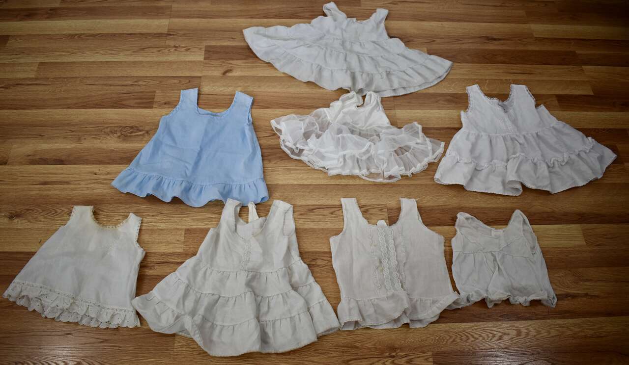Several Vintage Little Baby / Toddler Cotton Slips For Wearing Under Dresses