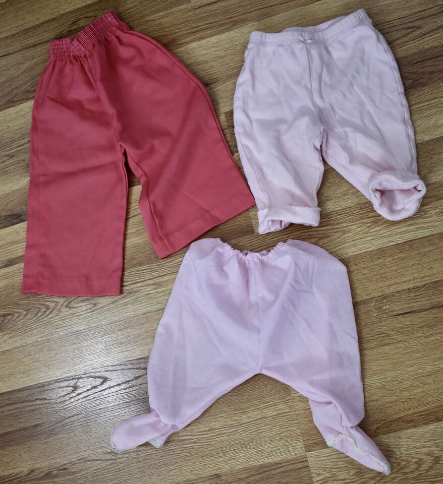 Three Separate Vintage Baby Slack And Bottoms With Feet