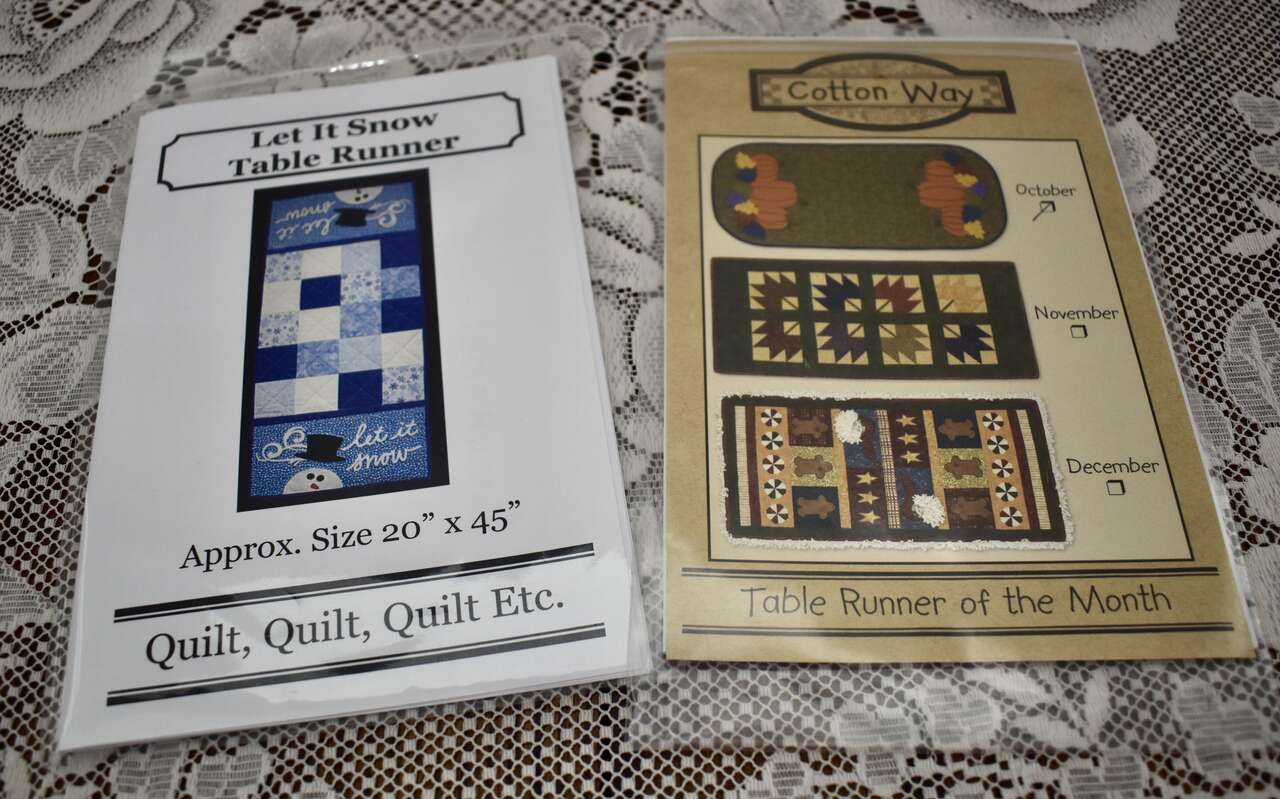 Two Separate Table Runners Quilting Patterns For Fun Decor For October And January