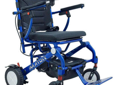 Matrix Ultra Carbon Fiber Power Wheelchair Caribbean Blue
