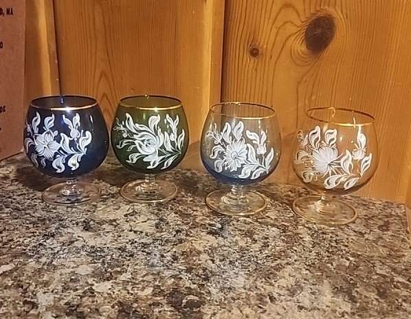 Vintage Italian Bohemian Cordial Glass Set of 4