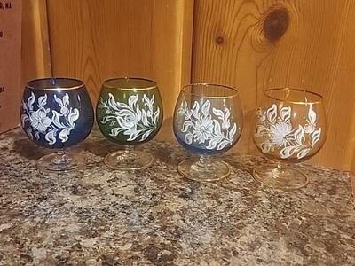 Vintage Italian Bohemian Cordial Glass Set of 4