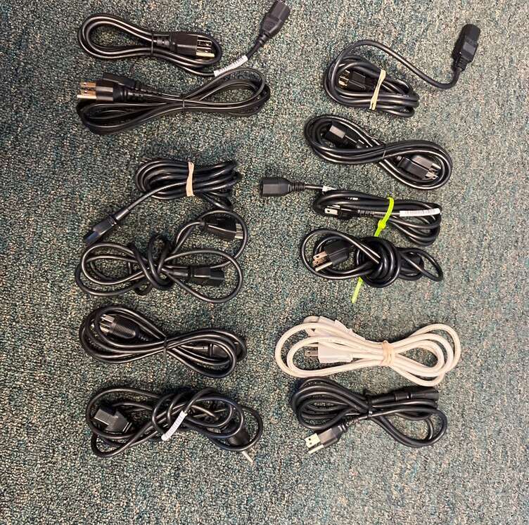 12 Power Cables Monitor Printer Computer Desktop