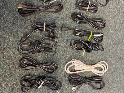 12 Power Cables Monitor Printer Computer Desktop