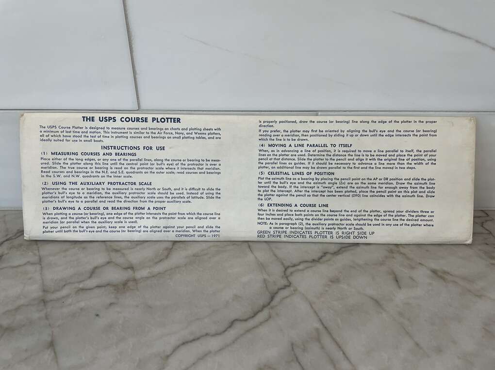 1971 USPS COURSE PLOTTER