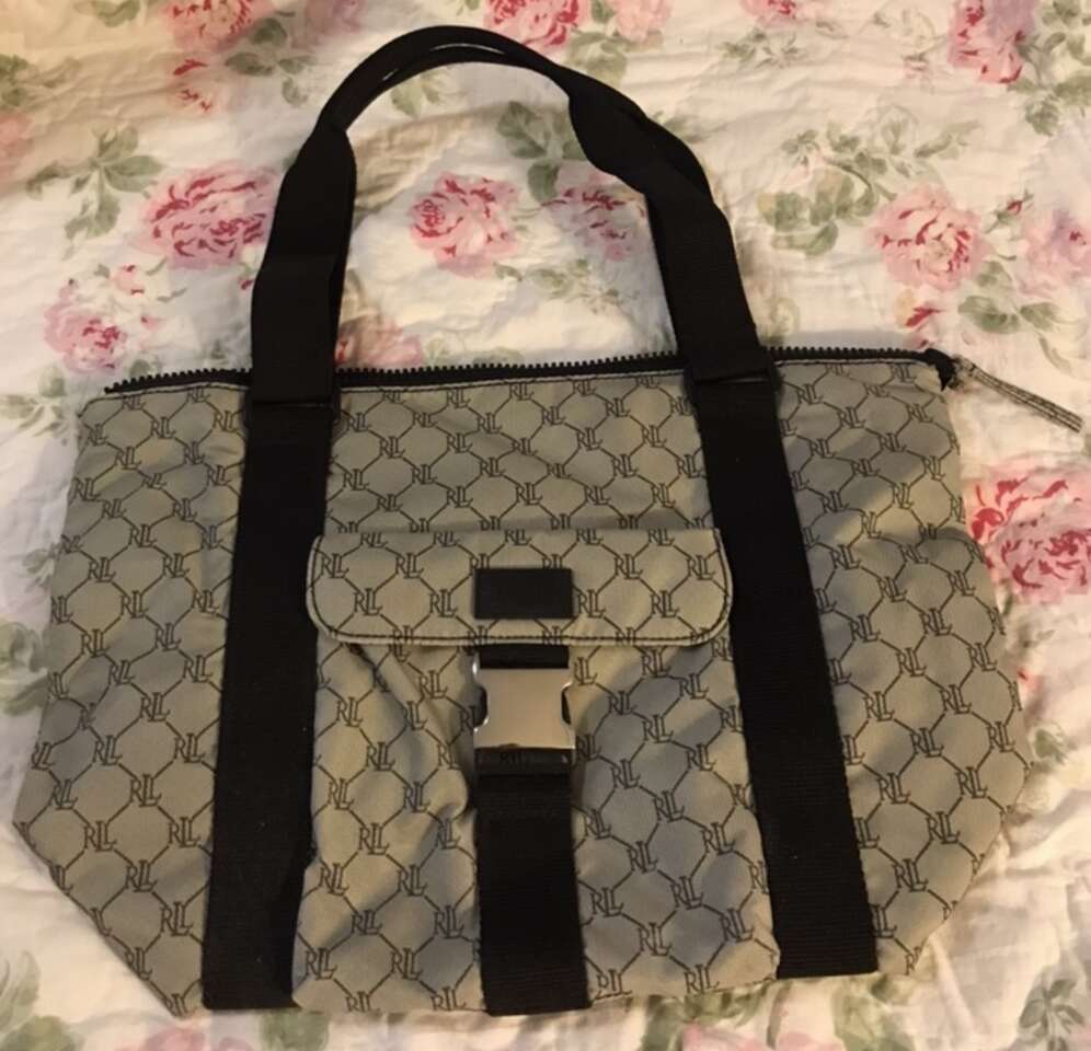 Large Ralph Lauren monogram nylon bag
