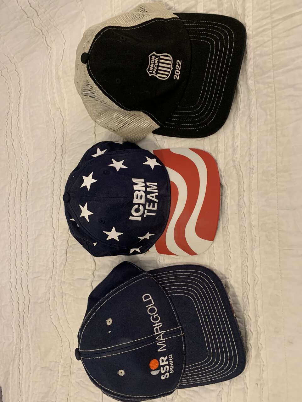 Rare Collectible Ball Caps ICBM (Nuclear Missiles) SSR Gold Mine Union Pacific Lot