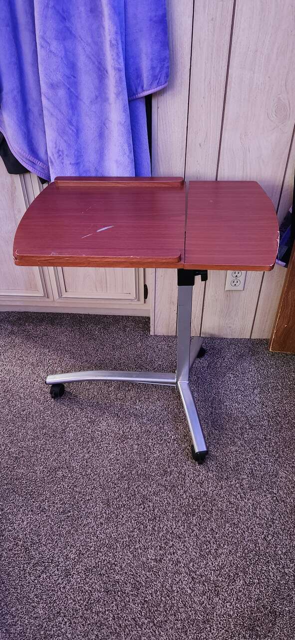 Mobile Rolling Laptop Desk Bedside Stand Height Adjustable Computer Laptop Table