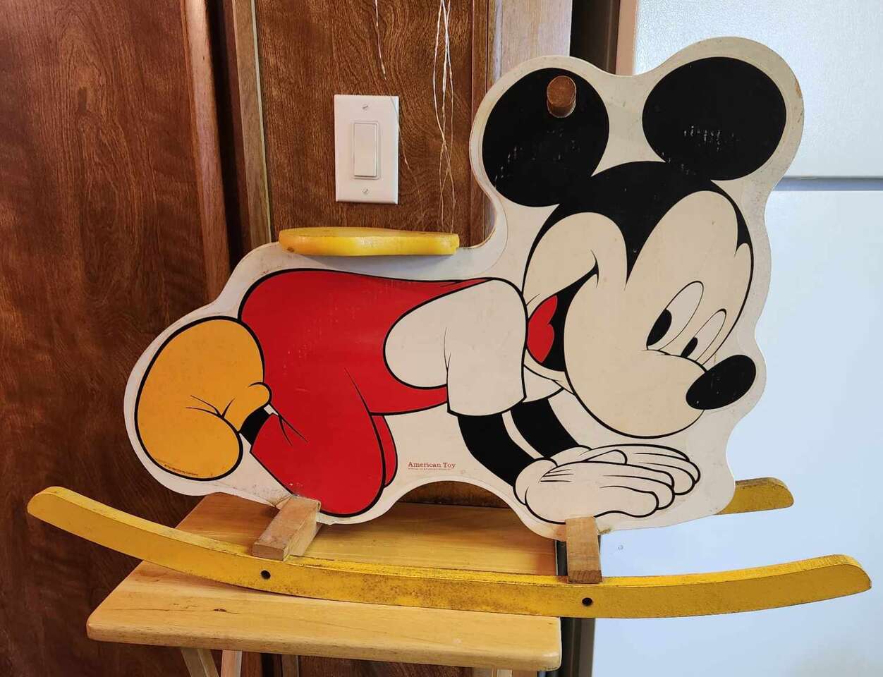 Vintage Mickey Mouse Rocking Chair Amerian Toy Company 34"L x 22"H x 10"W $60
