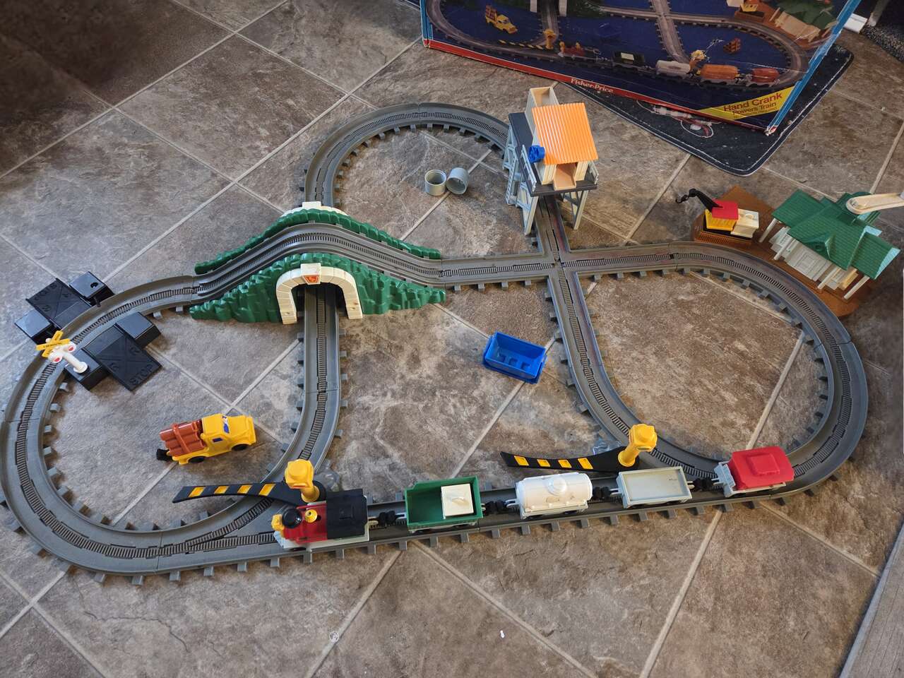 Fisher Price Magic Track Train Playset Hand Crank Vintage 1988 With Box $125