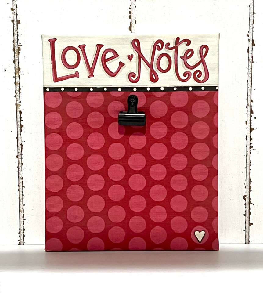 Canvas Clip Board “Love Notes”