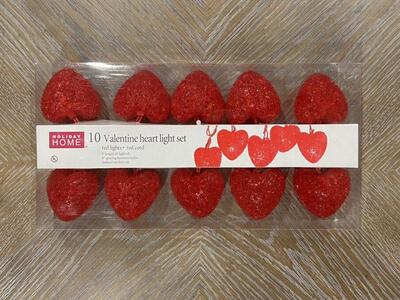 Holiday Home 10 Valentine Heart Light Set