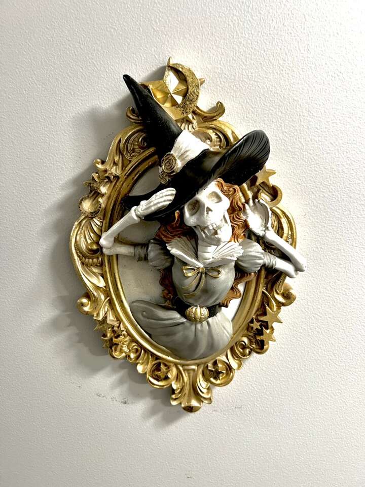 Halloween Picture Frame/Mirror W/Witch Coming Out