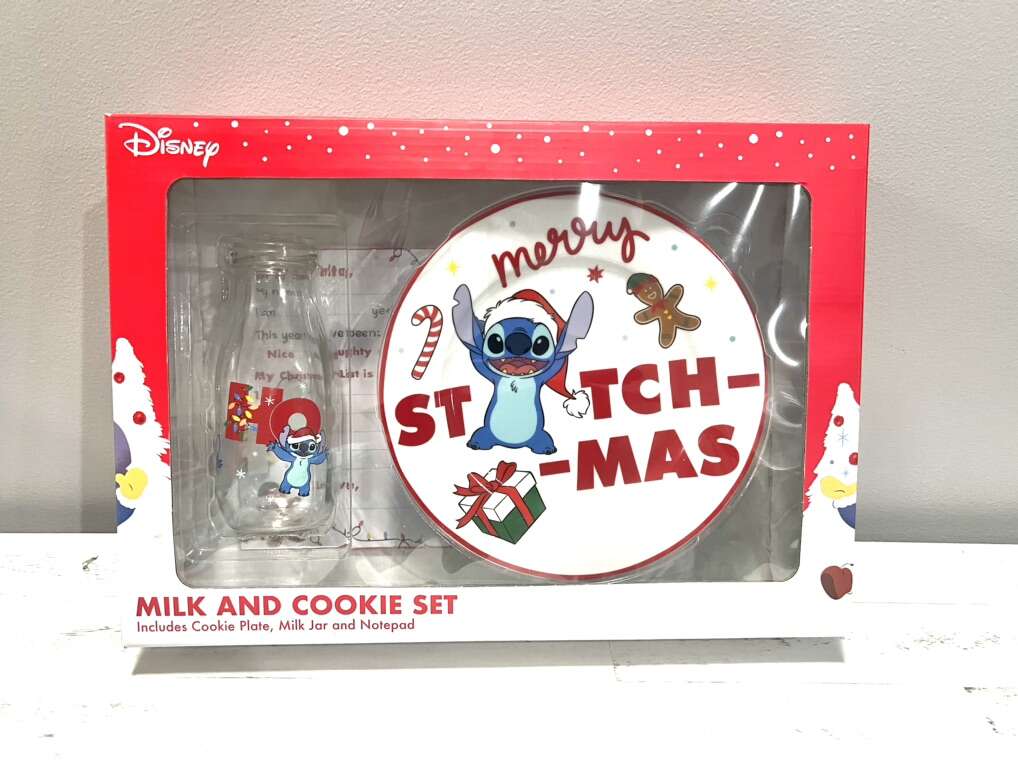 Christmas Disney Stitch Santa Milk & Cookie Set