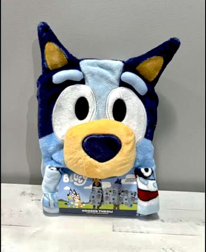Christmas Bluey Hooded Throw Blanket