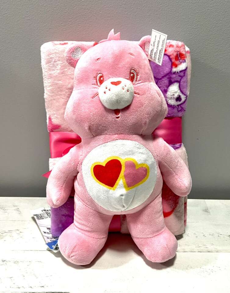 Valentine's Care Bears Hugger & Throw Blanket Set