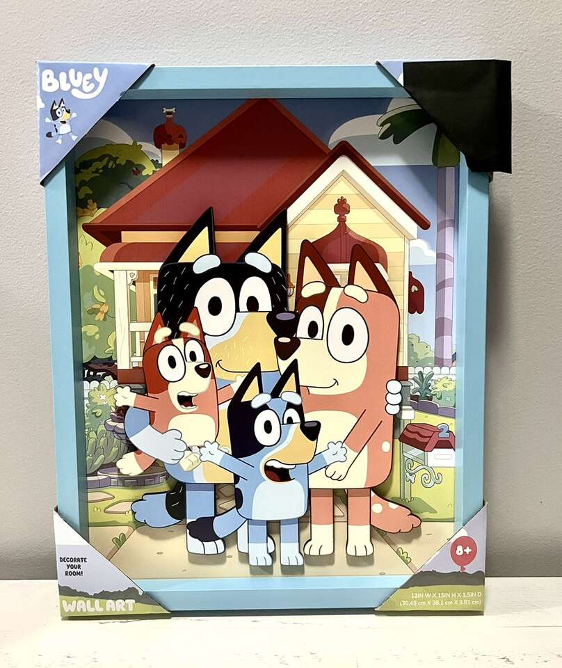 Christmas Bluey & Bingo 3D Wooden Picture